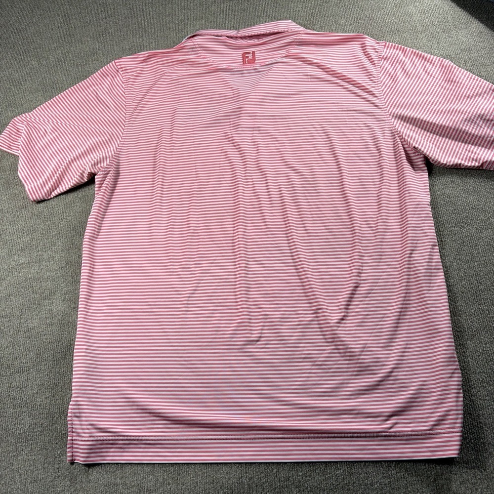 Footjoy FJ Mens Polo Shirt Size Xl Pink/white Stripped 2017 Shepherd Invitationa - Picture 7 of 9